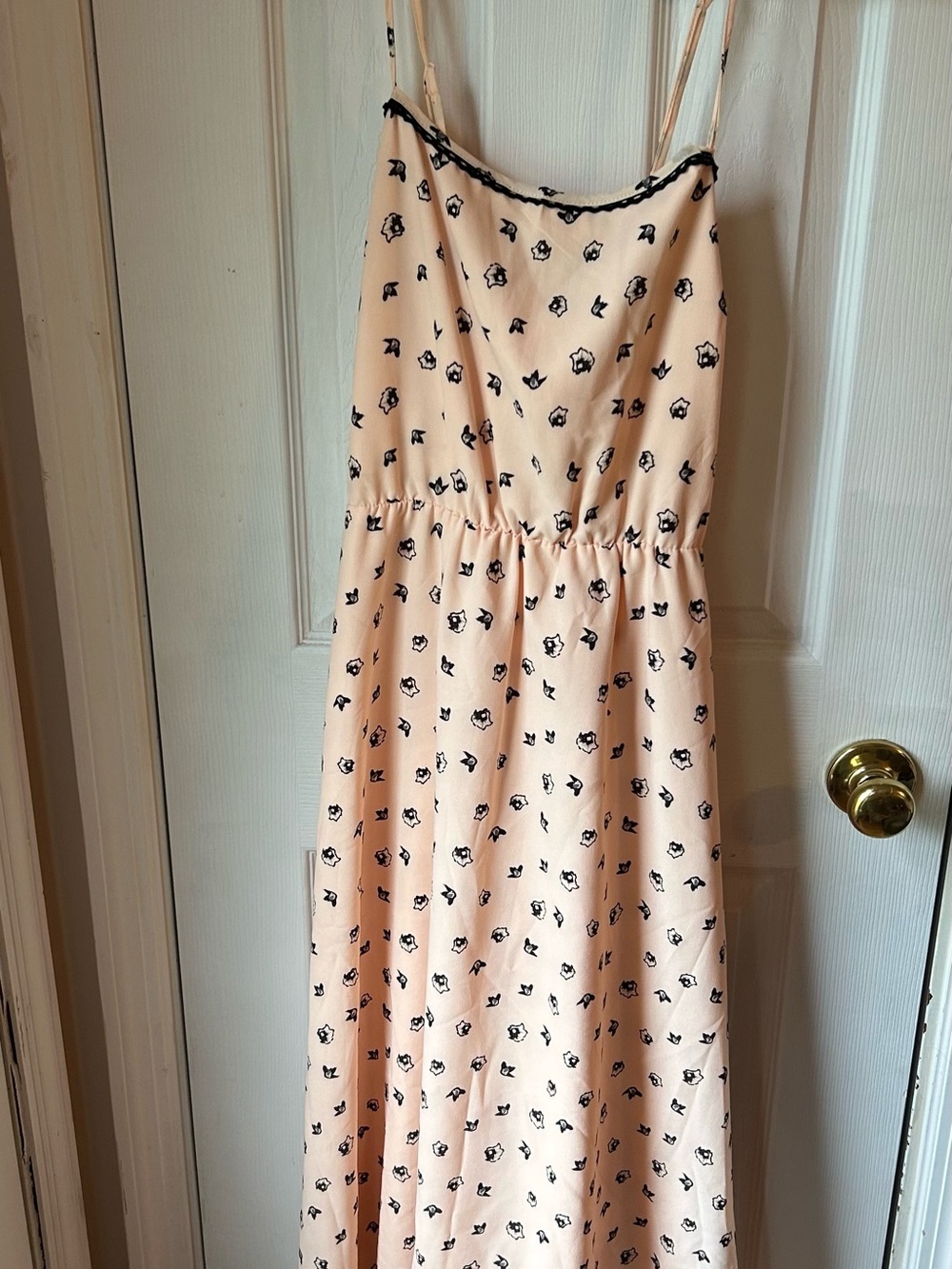 Jack by BB Dakota Peach and Black Floral Slip Dress